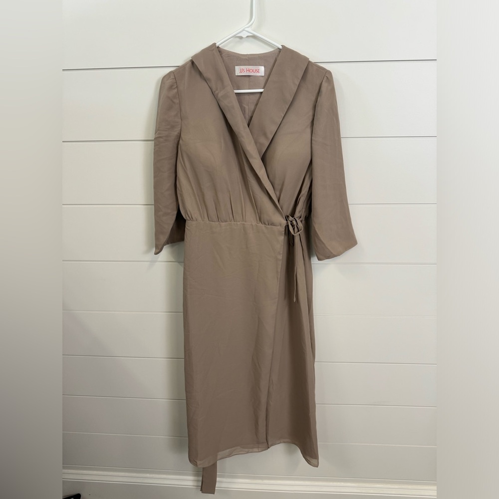 Tan modest royal Wrap Dress